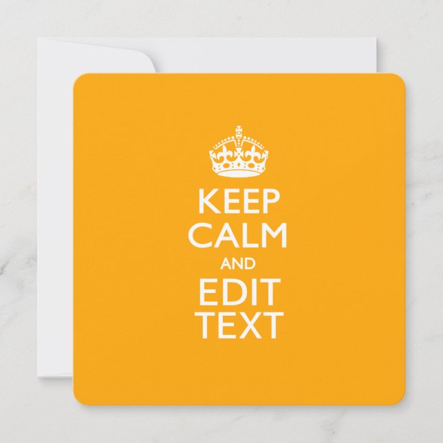 Traffic Yellow Background Keep Calm And Your Text (Frente)