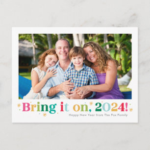 Traga-O Para O Cartão com fotos Do Feliz ano novo