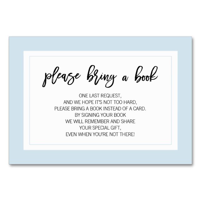 Traga um livro - Cartões de Chá de fraldas do Blue (Frente)