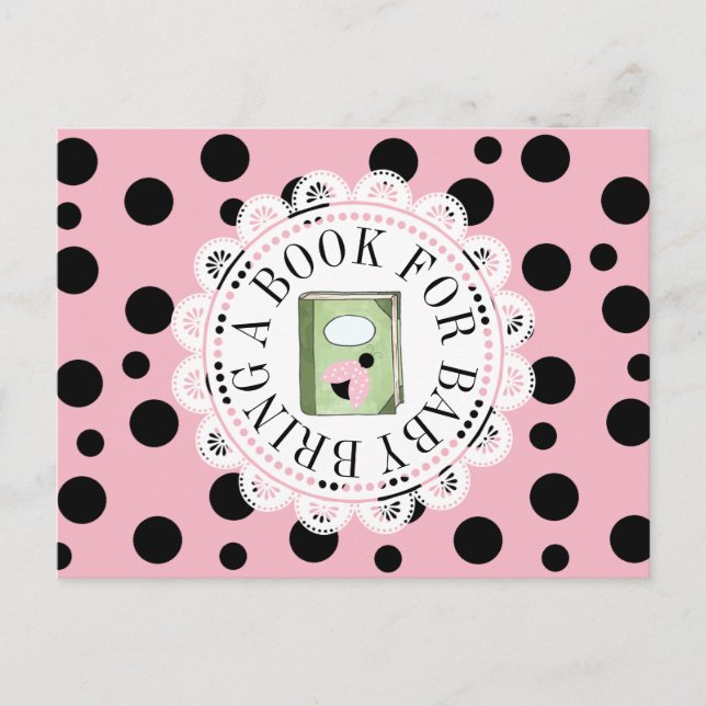 Traga um livro para o cartão de Chá de fraldas de  (Frente)