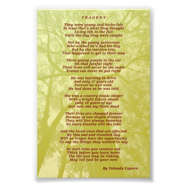 Tragédia Foto Alargamento (Frente)