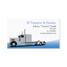 Trailer Truck Haulage Cartão de visita azul