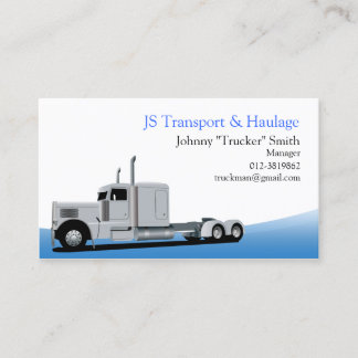 Trailer Truck Haulage Cartão de visita azul