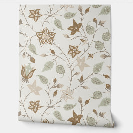 Trailing Floral - Paisley - Beige And Sage Green