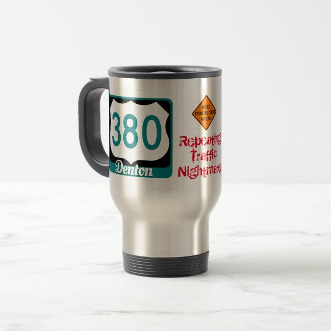 Traje 380, Denton, TX, Caneca de viagem (Frente Esquerda)