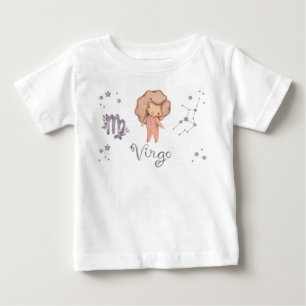 Traje de Corpo e Camiseta para Bebê Zodíaco Virgem