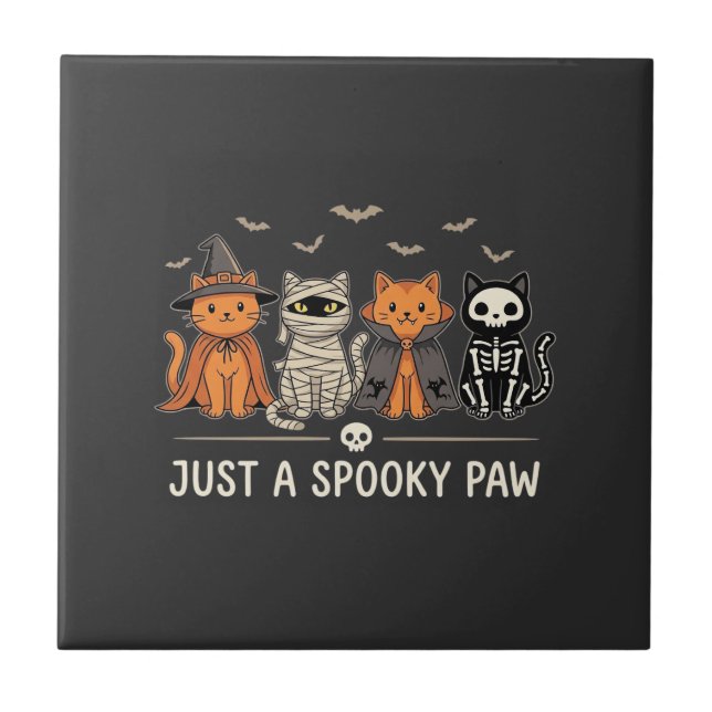 Traje de Gato de Halloween Spooky Paw Vetor Design (Frente)