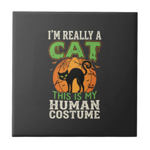 Traje de Gato Humano de Halloween Design Engraçado