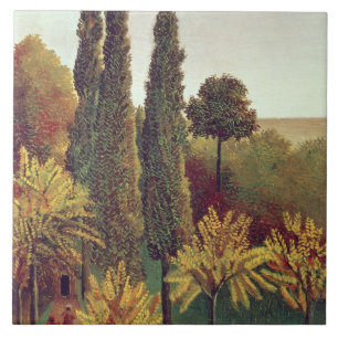 Trajeto nos montículos Chaumont Parque, Paris,