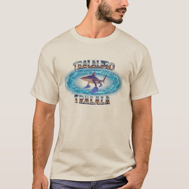 Tralalalero Tralala Engraçado Camiseta Meme Shark, (Frente)