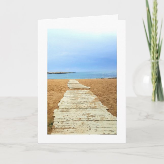 Tranquil Beach Boardwalk - Cartão personalizável (Frente)