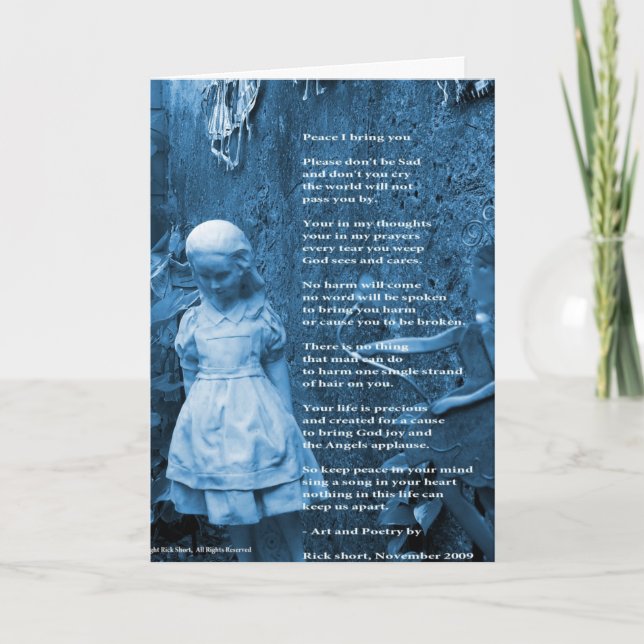 Tranquilidade. Trago-lhe um poema de cartão de sau (Frente)