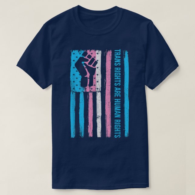 Trans-Right são Direitos Humanos Camisas Transgêne (Frente do Design)