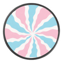trans spiral design hockey puck
