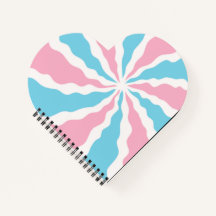 Trans swirl heart notebook