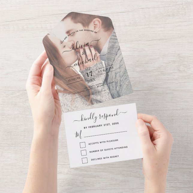 Transparent Photo Wedding Simple Modern (Aba destacável)