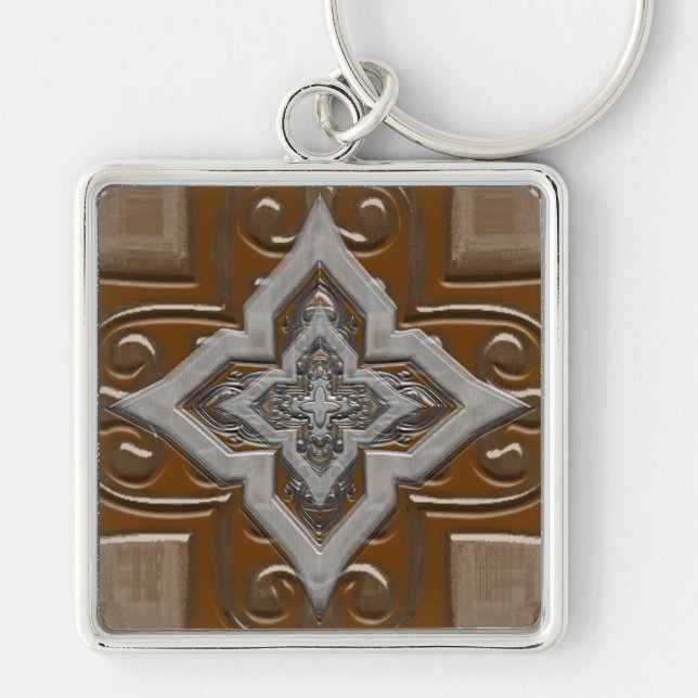 Transparente 3 Chaveiros de efeito 3D metálico (Frente)