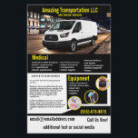Transportadora Company Flyer<br><div class="desc">Este folheto destina-se a uma empresa de transporte que transporta pessoas ou suprimentos para empresas. O amarelo pode ser alterado para outra cor,  se necessário.</div>