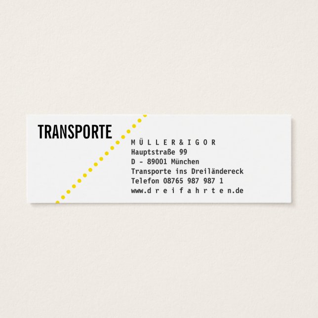 Transporte Mini Visitenkarten (Verso)