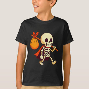 Trapaceiro Ou Esqueleto Camisa Cuta Halloween Boy