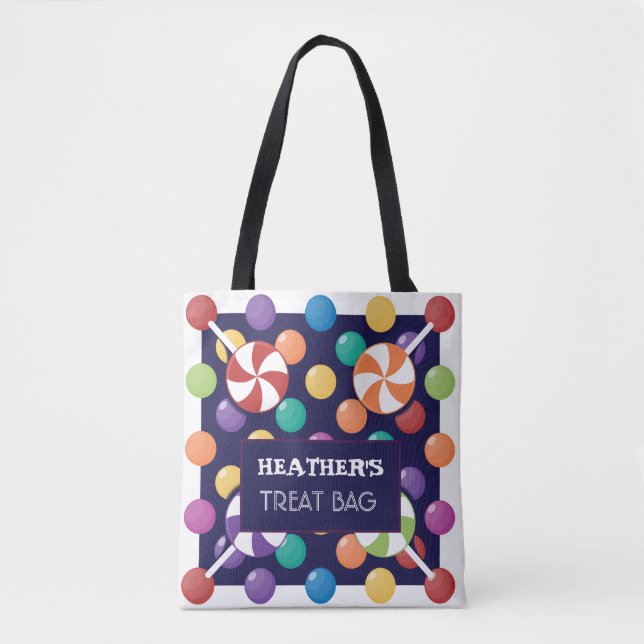 Trato Personalizado do Halloween e Saco de Tote do (Frente)