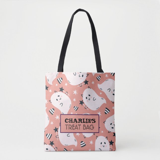 Trato Personalizado do Halloween e Saco de Tote do (Frente)