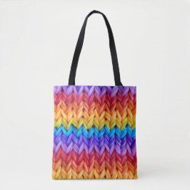 Trator clássico Knit Arco-Íris Tote Bag