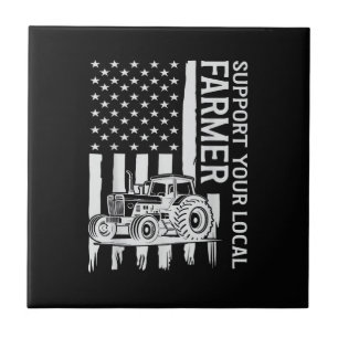 Trator de Fazenda Patriota Bandeira dos EUA Dia do