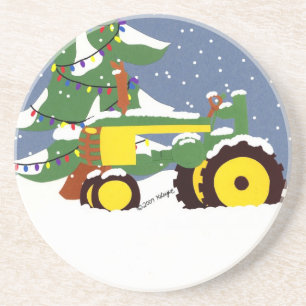 Trator de Natal e Porta copos de Neve