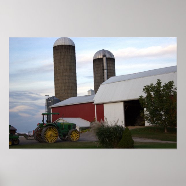 Trator na Poster de Fazenda (Frente)