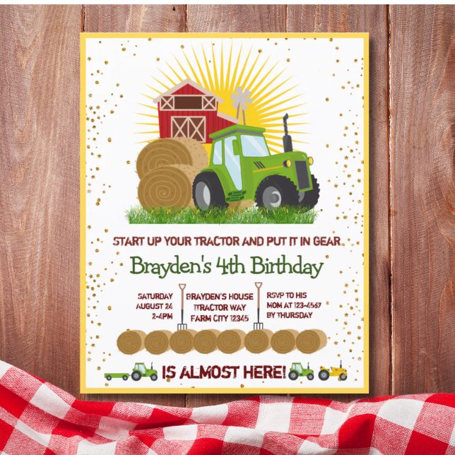 Trator Verde Orçamento Caminhões Considerados Fest (Budget Green Tractor Trucks Themed Birthday Party)