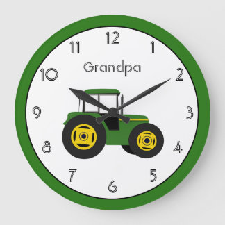 Trator Verde Personalizado Grande Relógio