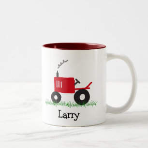 Trator vermelho caneca personalizada