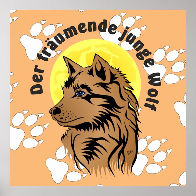 träumender Wolfswelpe Poster (Frente)