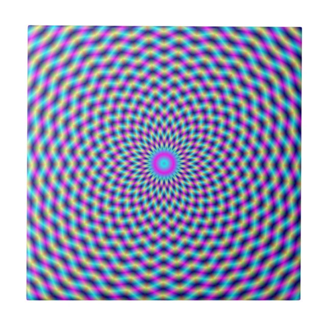 Trava circular em azulejo azul e rosa (Frente)