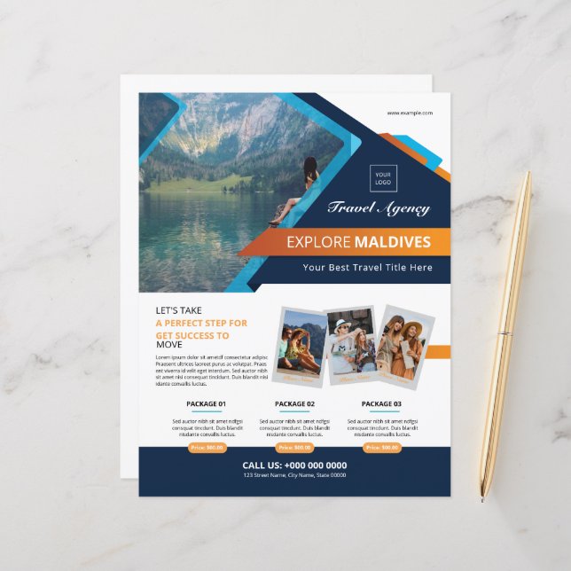 Travel Agency Flyer Template (Frente/Verso In Situ)