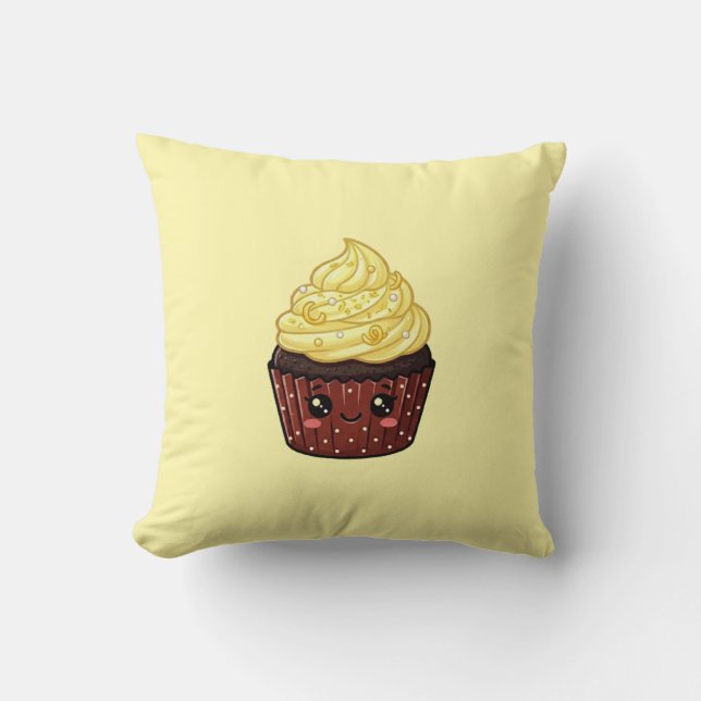 Travesseiro Almofada Kawaii Cupcake Com Glacê De L (Frente)