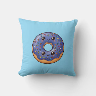 Travesseiro Almofada Kawaii Donut Granulado Mirtil