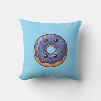 Travesseiro Almofada Kawaii Donut Granulado Mirtil