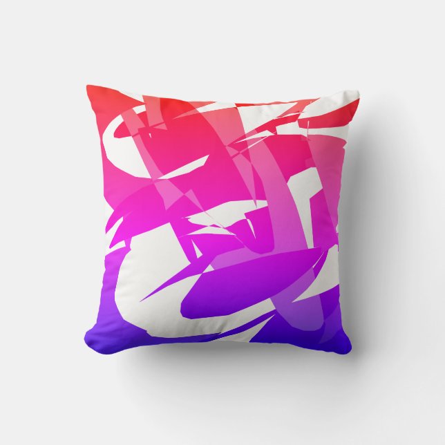 Travesseiro Almofada Rosa Roxo Abstrato Funky (Frente)