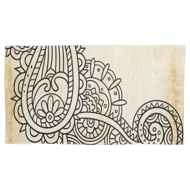 Travesseiro Beige Mehndi Motif (Frente)