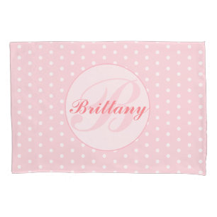 Travesseiro com Bolinhas rosa com ventilador monog