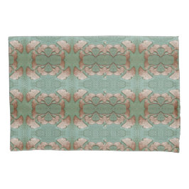 Travesseiro com impressão de Gingko verde e cobre