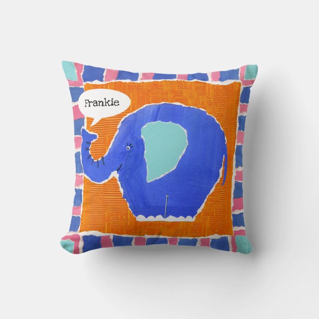 Travesseiro de almofada Elefante Personalizada (Frente)