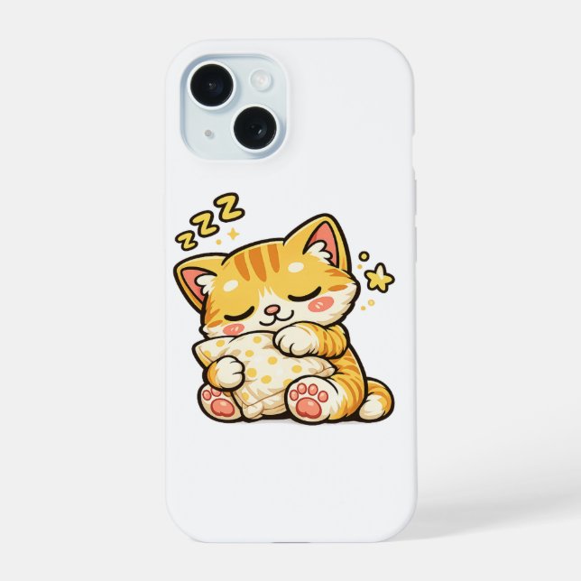 Travesseiro de Gatinho Sonolento Fofo (Verso)