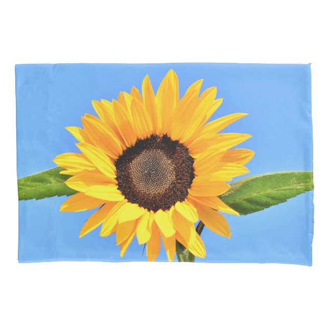 Travesseiro de girassol amarelo Céu azul (Frente)