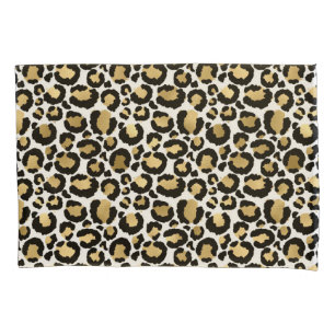 travesseiro de impressão leopardo Dourado, branco