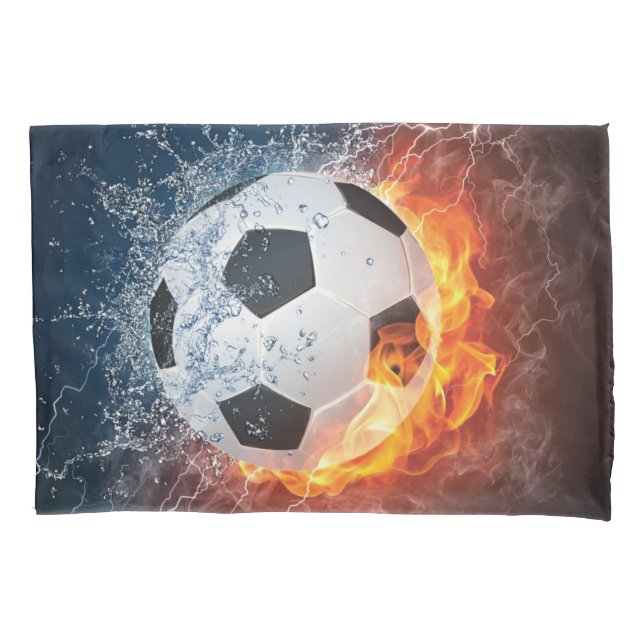 Travesseiro decorativo Flaming de Futebol/Bola de  (Frente)