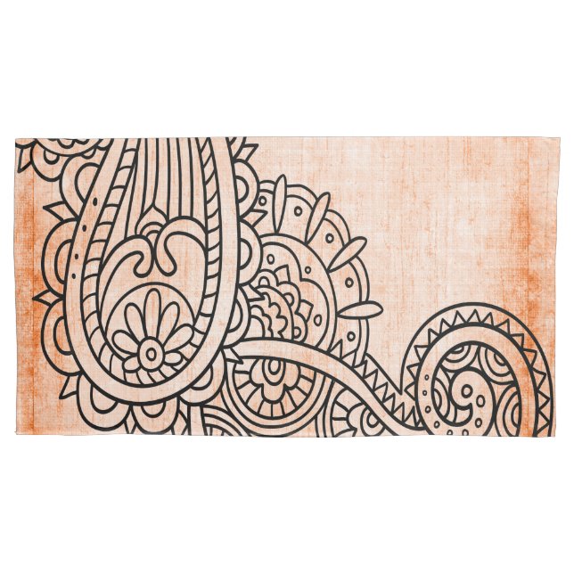 Travesseiro Orange Mehndi Motif (Frente)