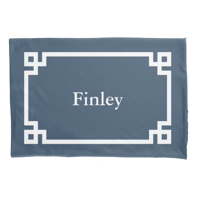 Travesseiro Padrão do Monograma da Chave Grega do  (Frente)